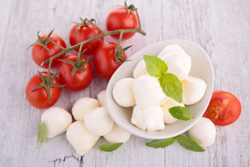 tomato,mozzarella and basil