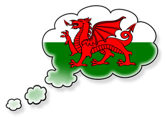 Naklejka premium Flag in the cloud, isolated on white background