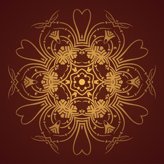 Vector round retro ornament