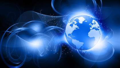 Digital world  on abstract background .