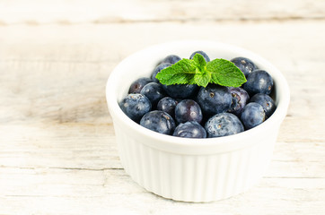 blueberries in the white bowl