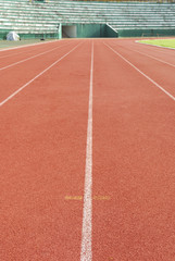 Athletic running track in stadium