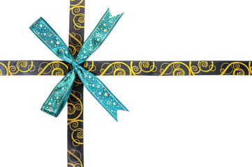 Shiny brown and gold satin ribbon