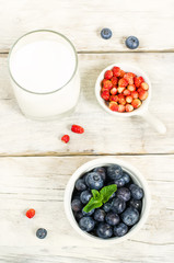 blueberries in the white bowl
