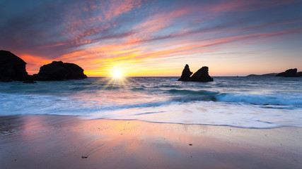 Porthcothan Bay Sunset - Powered by Adobe