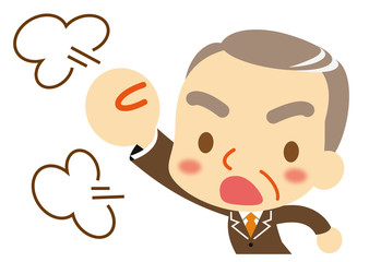 熟年ビジネスマン　怒る