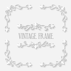 Vector Vintage Border White Frame