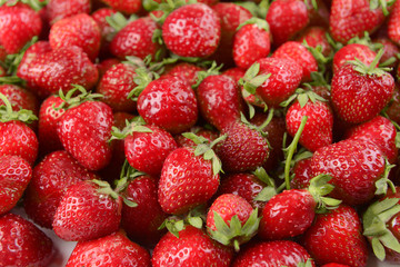 Ripe sweet strawberries close-up