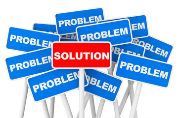 Problem and Solution banner signs