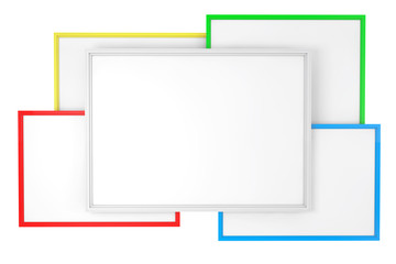 Fototapeta na wymiar Multicolour Blank Classroom Whiteboards