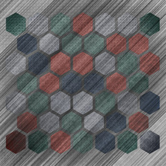 Grunge geometric hexagon pattern