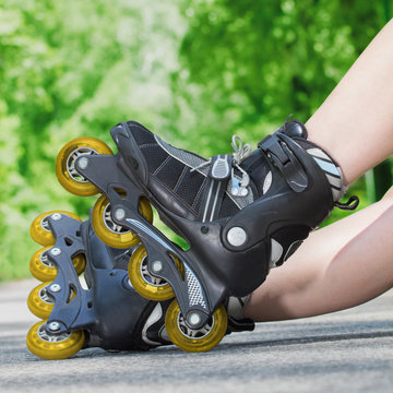 Rollerblade/Inline skates close-up.