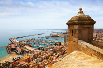 Old castle over Port  in Alicante - obrazy, fototapety, plakaty