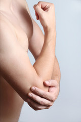 Fototapeta na wymiar Acute elbow pain