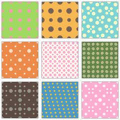 9 Seamless polka dot wallpaper pattern.