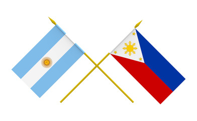 Fototapeta na wymiar Flags, Argentina and Philippines