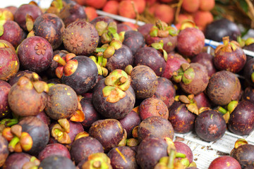 Mangosteen fruit in the market