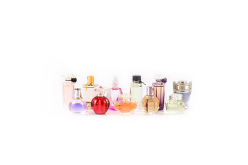 various perfumes isolated