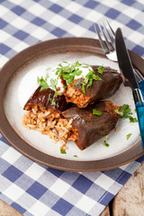 Stuffed dried eggplants, traditional Turkish dish