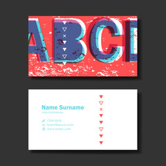 vector business card design template of red