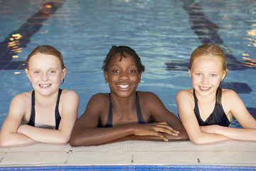 Girls in swimming pool