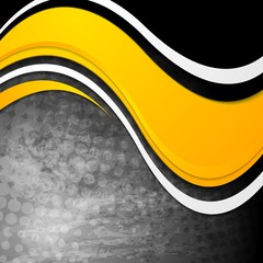 Bright waves on grunge background