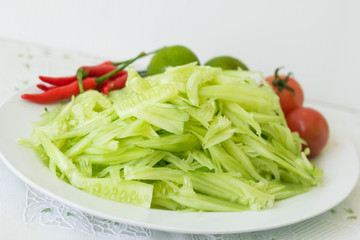 Prepared Thai style cucumber spicy salad