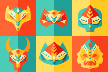 tribal mask (carnival mask) and disguises vector illustration