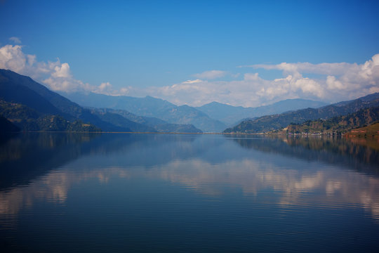 Picturesque view at Pokhara lake