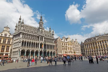 Zelfklevend Fotobehang Brussel Brussel - Het centrale plein Grote Markt en het Grand Palace.
