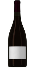 Black wine bottle with white label