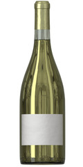Light green wine bottle with white label