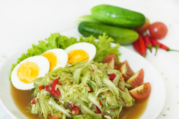 Thai style cucumber spicy salad