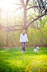 woman with terrier