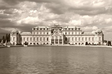 Fototapeta na wymiar Belvedere, Vienna - sepia image