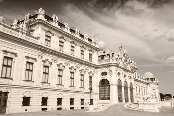 Belvedere palace - sepia image