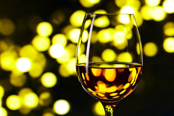 glass with white wine