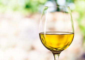 glass with white wine