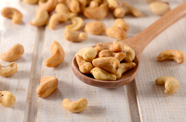 Cashew nuts on the table