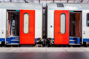 open doors from a train