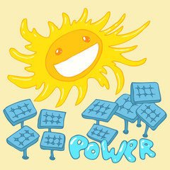 sun energy concept (solar panel) vector Illustration