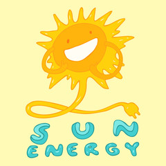 sun energy concept vector Illustration, hand drawing
