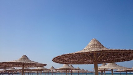 Parasols on the beach