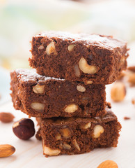 Chocolate brownie with nuts
