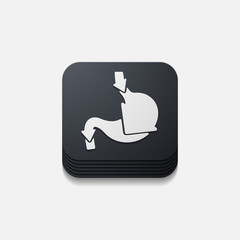 square button: stomach