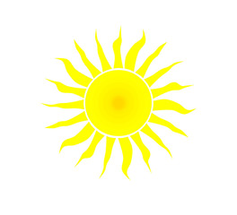 Yellow sun - vector illustration.