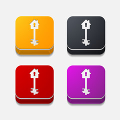 Obraz premium square button: key