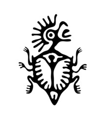 mite or beetle in native style, vector