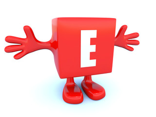 E vitamin symbol on red figure
