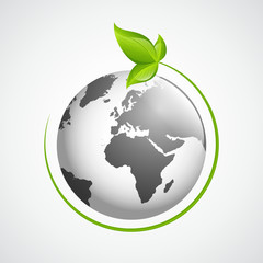 erdkugel grau bl&auml;tter